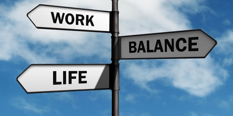 Work-life balance road sign