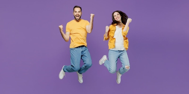 Excited young couple